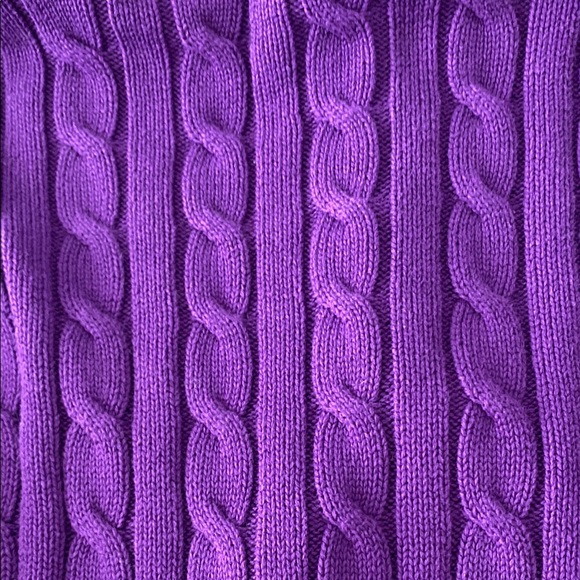 Ralph Lauren Purple Cable Knit Cardigan with Buckle - Picture 8 of 8